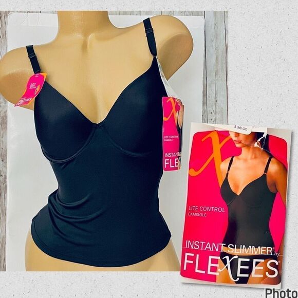 NWT Vintage Y2K FLEXEES 36C Instant Slimmer Top Lite Control Camisole Body Shape - Picture 1 of 12